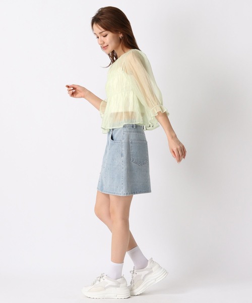 FOREVER 21（フォーエバー トゥエンティーワン）の「【2024SS】キラキラデニムミニスカート（デニムスカート・レディース・ブルー/ネイビー・SMALL/MEDIUM）」の8枚目の写真