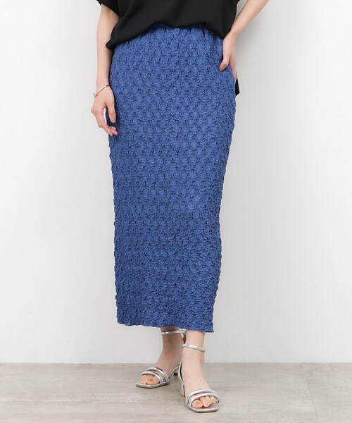 OPAQUE.CLIP（オペークドットクリップ）の「◆ポコポコ イージーナロースカート【洗える】（スカート・レディース・ブルー系その他/アイボリー/ブラック・38/40/36/42）」の3枚目の写真