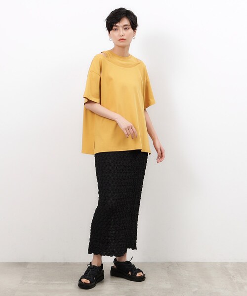 OPAQUE.CLIP（オペークドットクリップ）の「◆ポコポコ イージーナロースカート【洗える】（スカート・レディース・ブルー系その他/アイボリー/ブラック・38/40/36/42）」の8枚目の写真