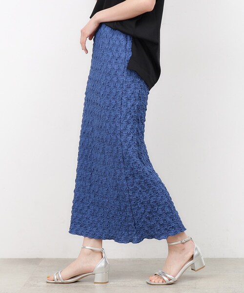 OPAQUE.CLIP（オペークドットクリップ）の「◆ポコポコ イージーナロースカート【洗える】（スカート・レディース・ブルー系その他/アイボリー/ブラック・38/40/36/42）」の6枚目の写真