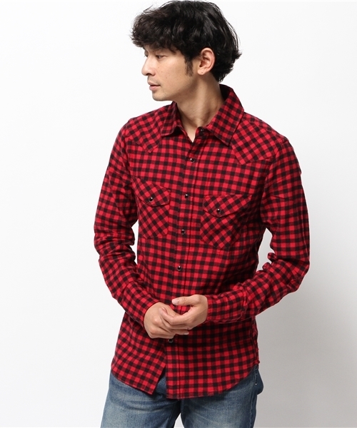 VENCEEXCHANGE（ヴァンスエクスチェンジ）の「ブロックチェックネルシャツ（シャツ/ブラウス・メンズ・レッド/ロイヤルブルー・SMALL/MEDIUM/LARGE）」の2枚目の写真