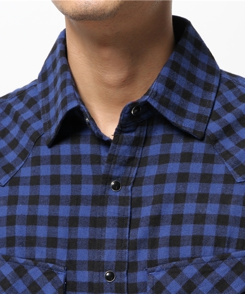VENCEEXCHANGE（ヴァンスエクスチェンジ）の「ブロックチェックネルシャツ（シャツ/ブラウス・メンズ・レッド/ロイヤルブルー・SMALL/MEDIUM/LARGE）」の3枚目の写真