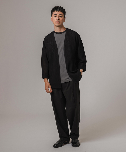 EDIFICE（エディフィス）の「ドライメッシュ ボタンレス カーディガン（カーディガン/ボレロ・メンズ・ブラック/ライトグレー/グリーン系その他/ブルー系その他・MEDIUM/LARGE）」の8枚目の写真