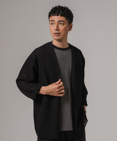 EDIFICE（エディフィス）の「ドライメッシュ ボタンレス カーディガン（カーディガン/ボレロ・メンズ・ブラック/ライトグレー/グリーン系その他/ブルー系その他・MEDIUM/LARGE）」の5枚目の写真