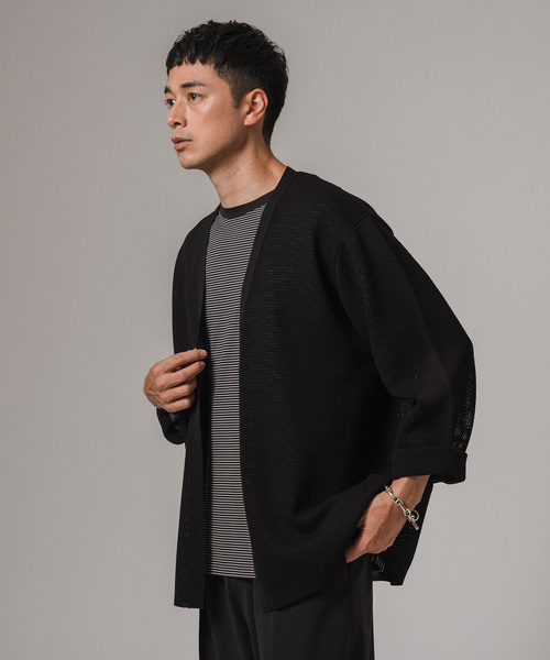 EDIFICE（エディフィス）の「ドライメッシュ ボタンレス カーディガン（カーディガン/ボレロ・メンズ・ブラック/ライトグレー/グリーン系その他/ブルー系その他・MEDIUM/LARGE）」の7枚目の写真