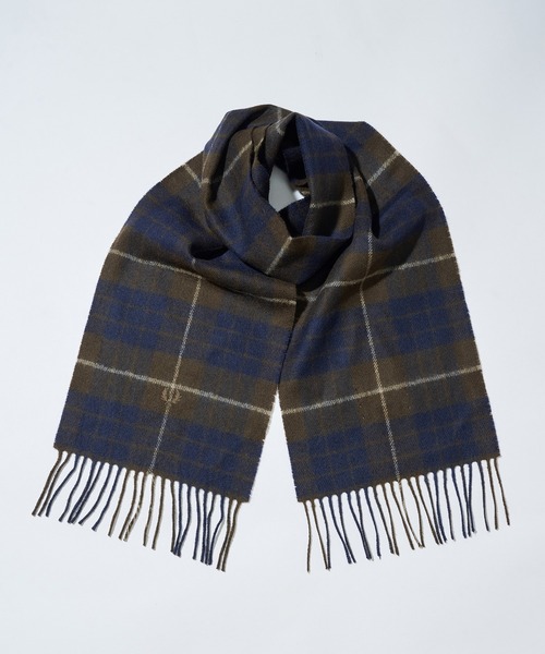 FRED PERRY】Lambswool Tartan Scarf タータンチェックウールマフラー