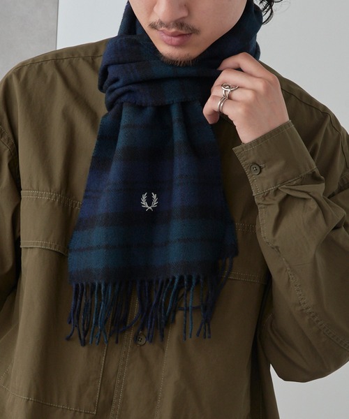 セール】【FRED PERRY】Lambswool Tartan Scarf タータンチェック