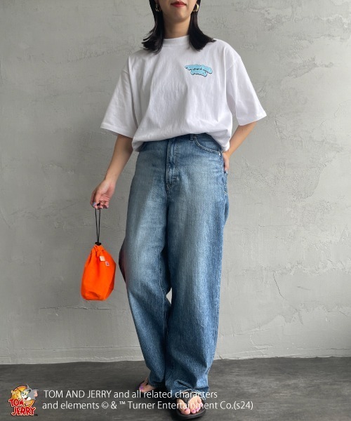 Tom＆Jerry（トムアンドジェリー）の「【WEB限定】[SEQUENZ/シークエンズ] トムとジェリー バック刺繍ロゴTシャツ（Tシャツ/カットソー・レディース・ホワイト/ピンク/ブラック・M/L/XL）」の18枚目の写真