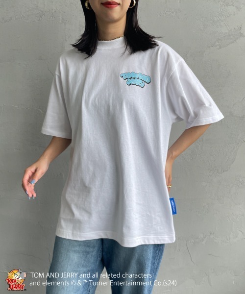 Tom＆Jerry（トムアンドジェリー）の「【WEB限定】[SEQUENZ/シークエンズ] トムとジェリー バック刺繍ロゴTシャツ（Tシャツ/カットソー・レディース・ホワイト/ピンク/ブラック・M/L/XL）」の16枚目の写真