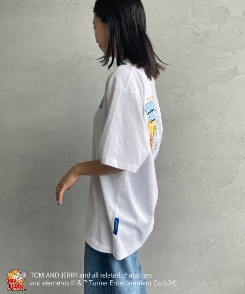 Tom＆Jerry（トムアンドジェリー）の「【WEB限定】[SEQUENZ/シークエンズ] トムとジェリー バック刺繍ロゴTシャツ（Tシャツ/カットソー・レディース・ホワイト/ピンク/ブラック・M/L/XL）」の15枚目の写真