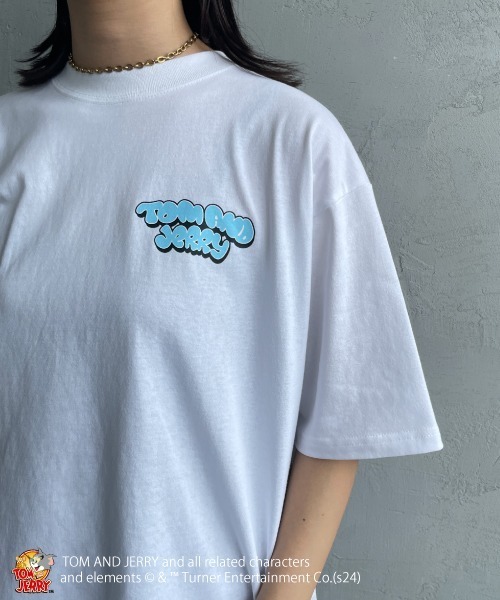 Tom＆Jerry（トムアンドジェリー）の「【WEB限定】[SEQUENZ/シークエンズ] トムとジェリー バック刺繍ロゴTシャツ（Tシャツ/カットソー・レディース・ホワイト/ピンク/ブラック・M/L/XL）」の13枚目の写真