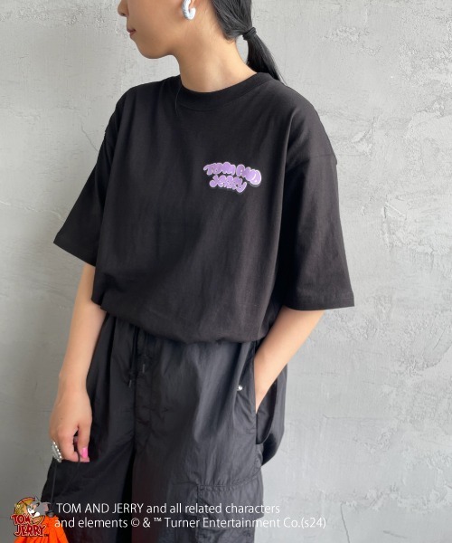 Tom＆Jerry（トムアンドジェリー）の「【WEB限定】[SEQUENZ/シークエンズ] トムとジェリー バック刺繍ロゴTシャツ（Tシャツ/カットソー・レディース・ホワイト/ピンク/ブラック・M/L/XL）」の10枚目の写真