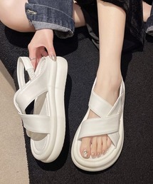 サンダル（ホワイト/白色系・コンフォート）ファッション通販