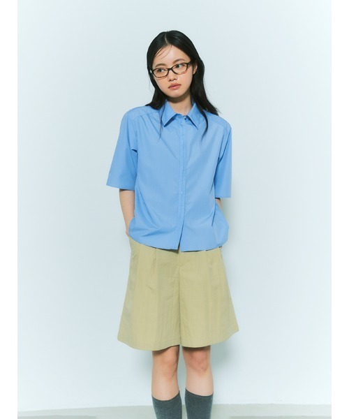 CHAROL(シャロル)の「モノグラムハーフスリーブシャツ(シャツ/ブラウス・レディース・アイボリー/ブルー・FREE)」の9枚目の写真