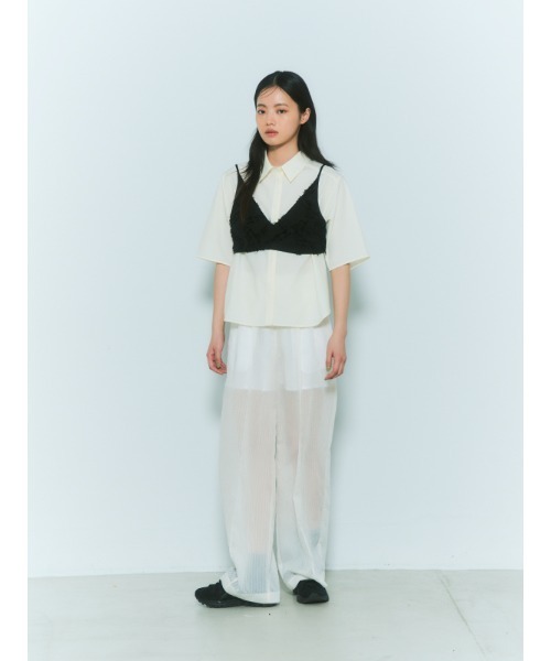 CHAROL(シャロル)の「モノグラムハーフスリーブシャツ(シャツ/ブラウス・レディース・アイボリー/ブルー・FREE)」の12枚目の写真