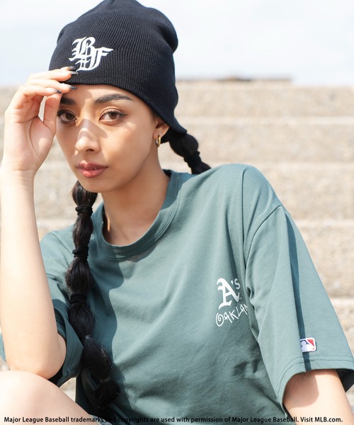 BACK TO THE FIELD（バック トゥー ザ フィールド）の「【MLB】Handｗritten styleロゴTシャツ（Tシャツ/カットソー・レディース・ホワイト/ブラック/グリーン・FREE）」の7枚目の写真