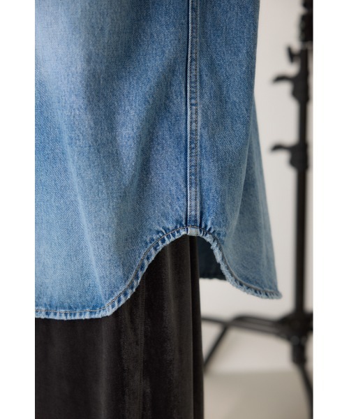 【美品】crie conforto ボーイフレンドデニムシャツ ブルー crie conforto】ボーイフレンドデニムシャツ｜WOMEN｜254HST10