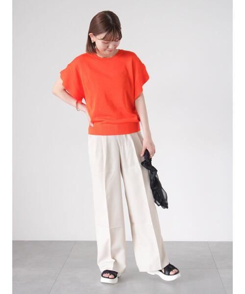 Lugnoncure（ルノンキュール）の「フレアスリーブニット（ニット/セーター・レディース・オレンジ/オフホワイト/ブラック/ブルー/ネイビー・F）」の13枚目の写真