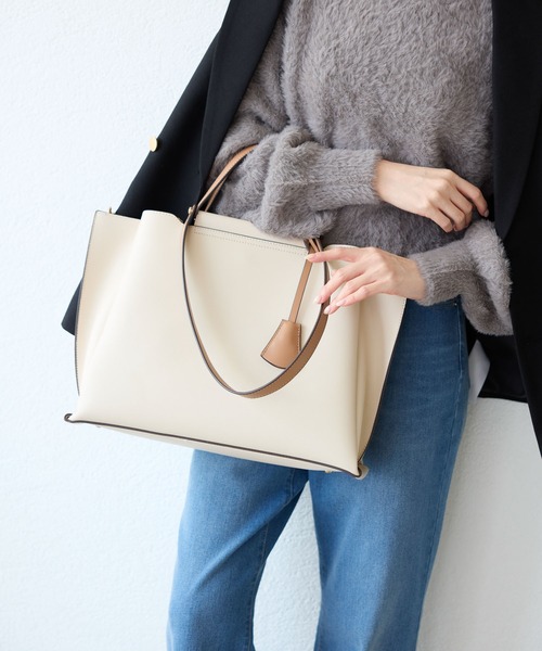 ROPE' PICNIC(ロペピクニック)の「A4対応/ダブルハンドルトートバッグ(トートバッグ・レディース・キナリ/ブラック・FREE)」の1枚目の写真
