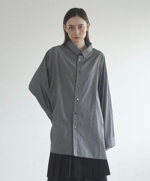 Utusiyo（ウツシヨ）の「stripe shirt 縞（シャツ/ブラウス・メンズ・ブルー/ブラック・FREE）」の2枚目の写真