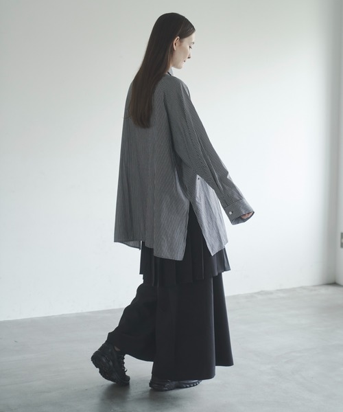 Utusiyo（ウツシヨ）の「stripe shirt 縞（シャツ/ブラウス・メンズ・ブルー/ブラック・FREE）」の6枚目の写真