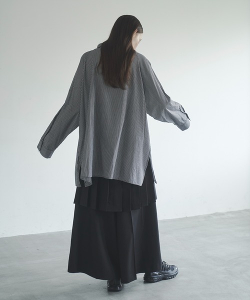 Utusiyo（ウツシヨ）の「stripe shirt 縞（シャツ/ブラウス・メンズ・ブルー/ブラック・FREE）」の7枚目の写真