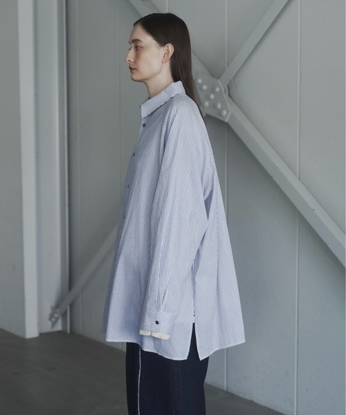 Utusiyo（ウツシヨ）の「stripe shirt 縞（シャツ/ブラウス・メンズ・ブルー/ブラック・FREE）」の11枚目の写真