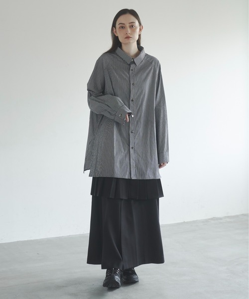 Utusiyo（ウツシヨ）の「stripe shirt 縞（シャツ/ブラウス・メンズ・ブルー/ブラック・FREE）」の3枚目の写真