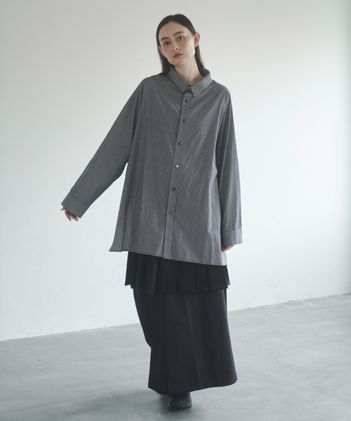 Utusiyo（ウツシヨ）の「stripe shirt 縞（シャツ/ブラウス・メンズ・ブルー/ブラック・FREE）」の4枚目の写真