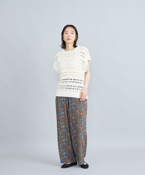 coen（コーエン）の「テープヤーン透かし編みベスト（ベスト・レディース・ブラック/オフホワイト・FREE）」の21枚目の写真