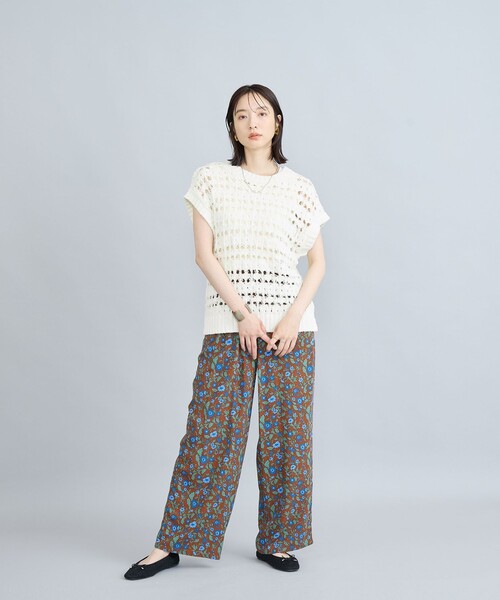 coen（コーエン）の「テープヤーン透かし編みベスト（ベスト・レディース・ブラック/オフホワイト・FREE）」の19枚目の写真