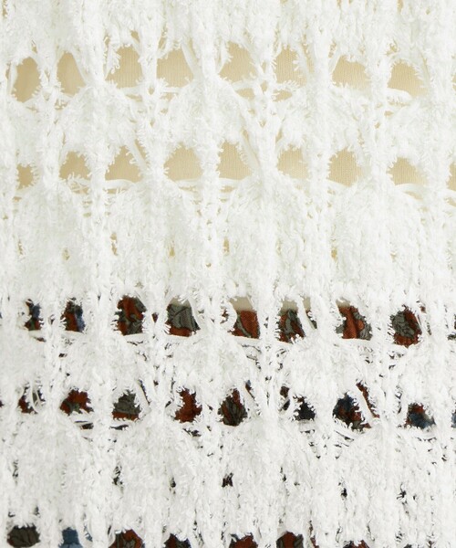 coen（コーエン）の「テープヤーン透かし編みベスト（ベスト・レディース・ブラック/オフホワイト・FREE）」の5枚目の写真