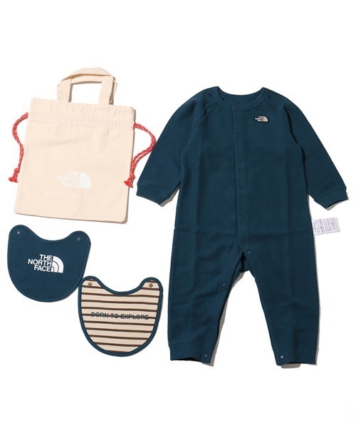 THE NORTH FACE(ザノースフェイス)の「THE NORTH FACE Baby L/S Rompers & 2P Bib / ザ・ノース・フェイス ベビー ロングスリーブ ロンパース 2P ビブ(マタニティウェア/グッズ・キッズ・ネイビー/パープル/マルチ・80/70)」の2枚目の写真