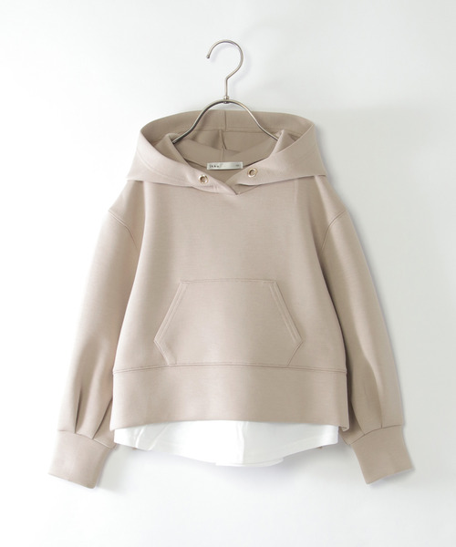 ikka(イッカ)の「【洗濯機で洗える/親子コーデ】GOKU楽ダンボールレイヤーパーカー(120~160cm)(パーカー・キッズ・ベージュ/モカ/レッド系その他・120/130/140/150/160)」の22枚目の写真