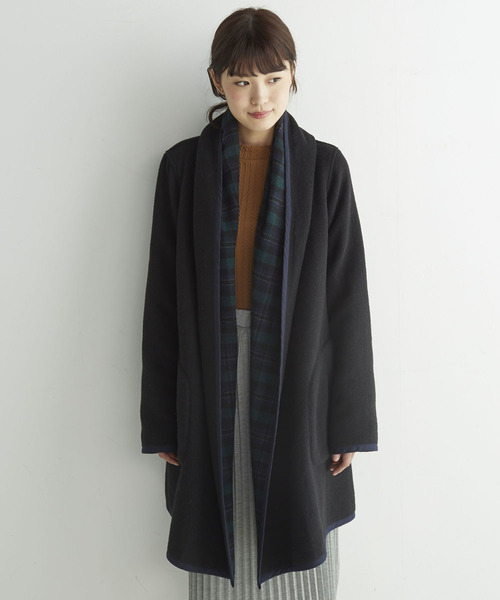 haco!（ハコ）の「ＳＨＥ　ＴＨＲＯＵＧＨ　ＳＥＡ　＃リバーシブルガウンフードコート（その他アウター・レディース・ブラック×グリーン・LARGE/2T/X-LARGE/MEDIUM/SMALL）」の12枚目の写真