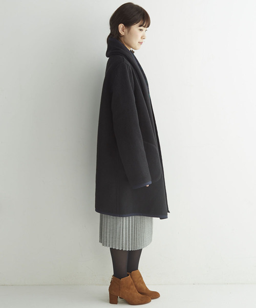 haco!（ハコ）の「ＳＨＥ　ＴＨＲＯＵＧＨ　ＳＥＡ　＃リバーシブルガウンフードコート（その他アウター・レディース・ブラック×グリーン・LARGE/2T/X-LARGE/MEDIUM/SMALL）」の14枚目の写真