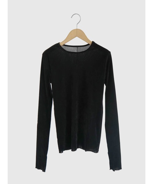 フィーカ FIKA. Thumb hole velour pullover （ブラック） Thumb hole velour pullover（Tシャツ/カットソー）｜FIKA