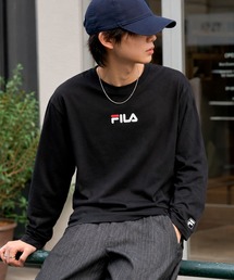 FILA/フィラ ワンポイント ブランド ロゴ 刺繍 胸ポケット付き クルーネック 長袖 Tシャツ