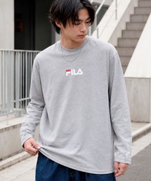 FILA/フィラ ワンポイント ブランド ロゴ 刺繍 胸ポケット付き クルーネック 長袖 Tシャツ