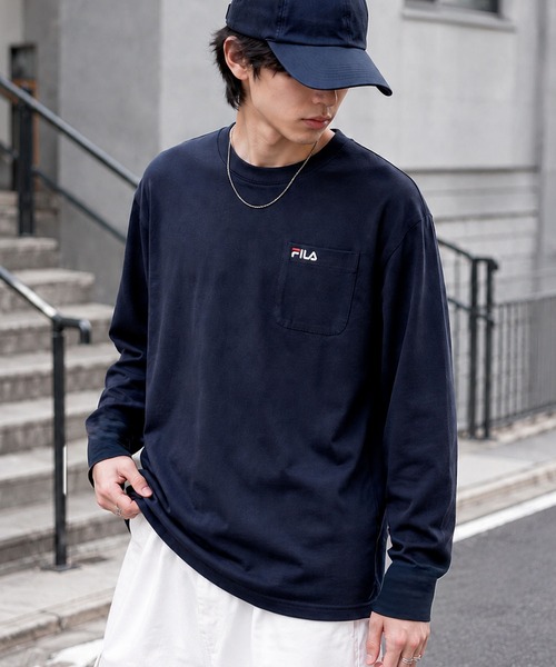 セール】FILA/フィラ ワンポイント ブランド ロゴ 刺繍 胸ポケット付き