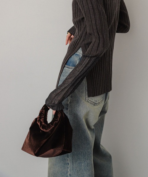 SENSE OF PLACE by URBAN RESEARCH（センスオブプレイスバイアーバンリサーチ）の「ベロアバッグ（ハンドバッグ・レディース・マスタード/パープル/ブラウン・ONE）」の11枚目の写真