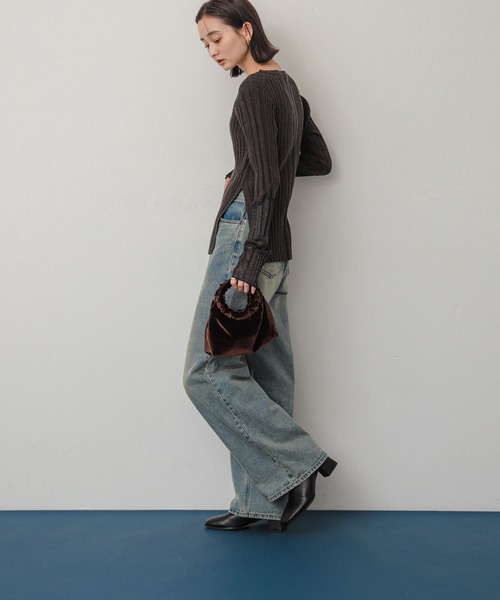 SENSE OF PLACE by URBAN RESEARCH（センスオブプレイスバイアーバンリサーチ）の「ベロアバッグ（ハンドバッグ・レディース・マスタード/パープル/ブラウン・ONE）」の12枚目の写真