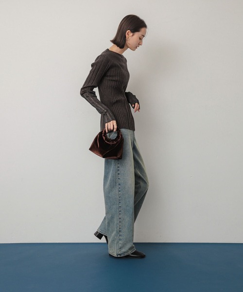 SENSE OF PLACE by URBAN RESEARCH（センスオブプレイスバイアーバンリサーチ）の「ベロアバッグ（ハンドバッグ・レディース・マスタード/パープル/ブラウン・ONE）」の13枚目の写真