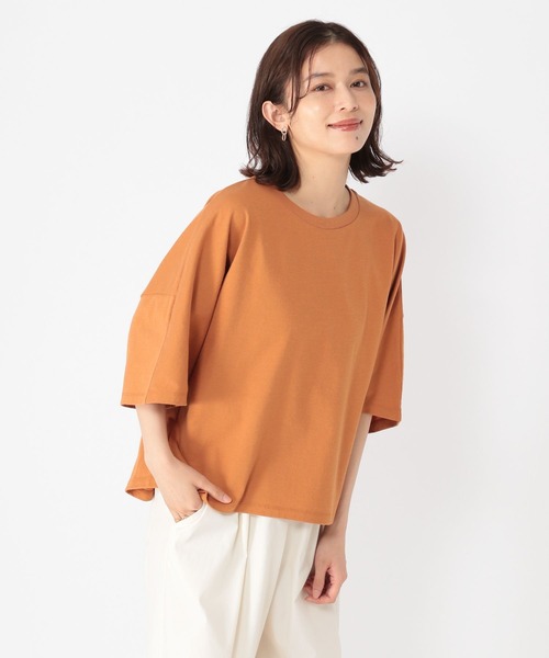 studio CLIP（スタディオクリップ）の「【UVカット】バックパネルスリーブプルオーバー（Tシャツ/カットソー・レディース・オレンジ/ブラック/ライトベージュ・FREE）」の3枚目の写真