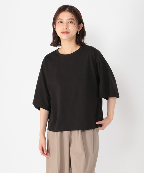 studio CLIP（スタディオクリップ）の「【UVカット】バックパネルスリーブプルオーバー（Tシャツ/カットソー・レディース・オレンジ/ブラック/ライトベージュ・FREE）」の5枚目の写真