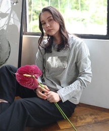 2way foil print long sleeve T / 前後2way箔プリントロンT