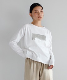 2way foil print long sleeve T / 前後2way箔プリントロンT