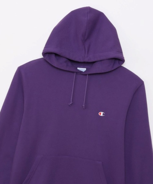Champion（チャンピオン）の「Champion ワンポイントロゴパーカー（パーカー・メンズ・ホワイト/グリーン/オートミール/ネイビー/パープル/ブラック/杢グレー・M/L/XL）」の7枚目の写真