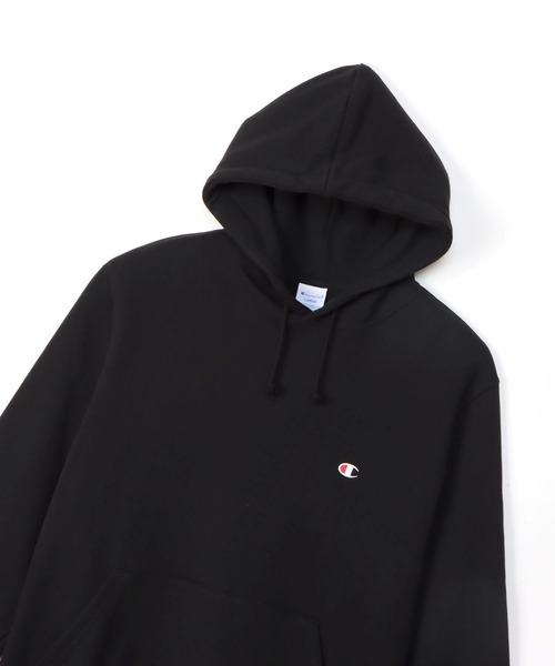 Champion（チャンピオン）の「Champion ワンポイントロゴパーカー（パーカー・メンズ・ホワイト/グリーン/オートミール/ネイビー/パープル/ブラック/杢グレー・M/L/XL）」の3枚目の写真