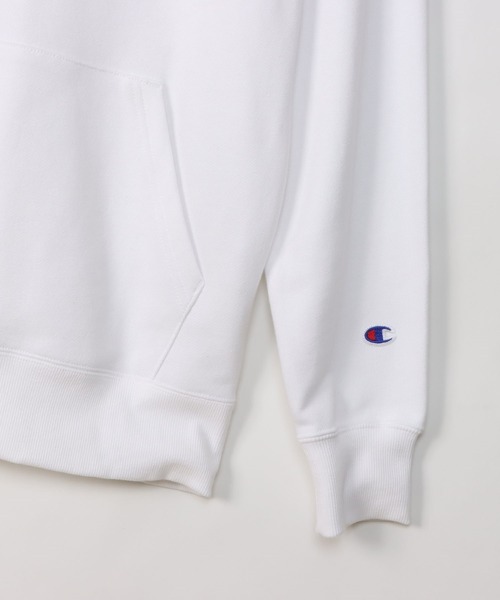 Champion（チャンピオン）の「Champion ワンポイントロゴパーカー（パーカー・メンズ・ホワイト/グリーン/オートミール/ネイビー/パープル/ブラック/杢グレー・M/L/XL）」の10枚目の写真